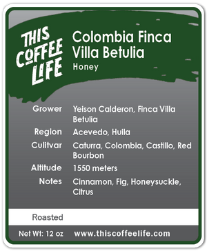 Colombia Finca Villa Betulia Honey