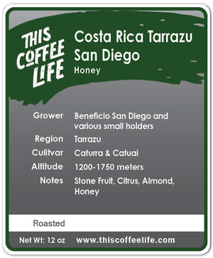Costa Rica Tarrazu San Diego Honey